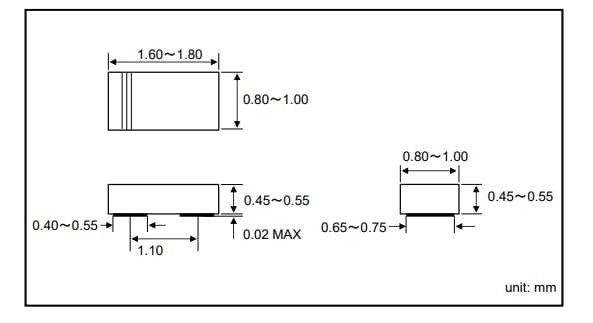 Mechanical Drawing - CEL L5206F RF PIN Diode Mechanical Drawing - CEL L5206F RF PIN Diode