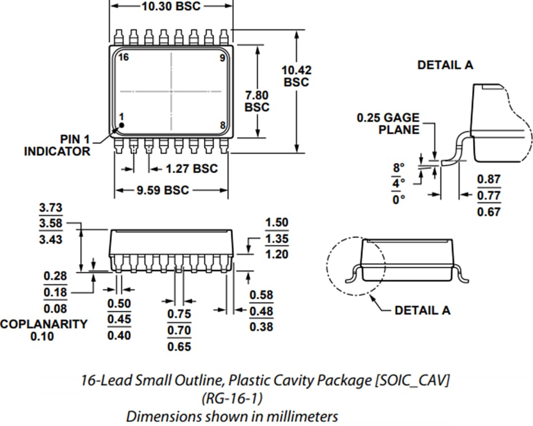 Mechanical Drawing - Analog Devices Inc. ADXRS453 Digital Output Gyroscope Mechanical Drawing - Analog Devices Inc. ADXRS453 Digital Output Gyroscope